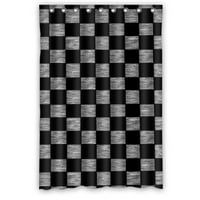 HelloDecor Checker Board душ завеса полиестер тъкан за баня декоративна размера на завесата