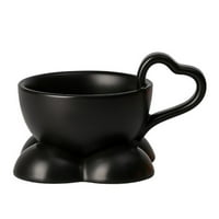 Керамична чаша за кафе ， сладка творческа чаша уникална чаша със сърдечна дръжка ， 5,4oz ， за офис и дом