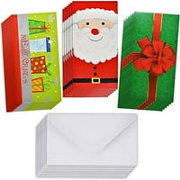 Притежател на подарък за коледна картичка - Притежател на коледни пари - Коледни поздравителни картички с пликове насипно