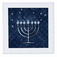 3Drose Hanukkah Menorah Blue - квадрат на юрган, от