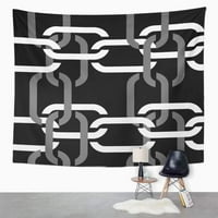 Връзка верига модел абстрактно черно верижна връзка Цвят детайл задържане ограда стена изкуство висящ гоблен декор за дома за дневна спалня спалня общежитие