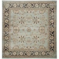Vintage Jessamine Традиционно килимче, светлосин черно, 6'7 6'7 квадрат