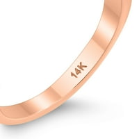 Тънка сватбена лента за женска монета в 14k розово злато