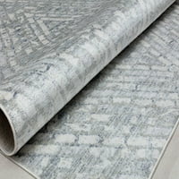 Килими Америка Ромео ДЖЛ70А мъгливо сиво абстрактно Реколта килим сива зона, 2 '6 8'