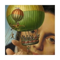 Изобразително изкуство 'Пътешествията на Гъливер с балон с горещ въздух' платно изкуство от Дан Крейг