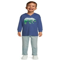 Детска детска тениска с дълъг ръкав С качулка, размери 12м-5т
