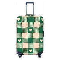 Полиестер еластичен багаж, зелено любовно карирано пътуване куфар за прах за прах за колесен куфар