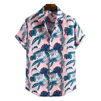 Cllios Хавайска риза за мъже Летен тропически модел риза Разхлабени ризи с къс ръкав с алоха риза отгоре за плажен празник