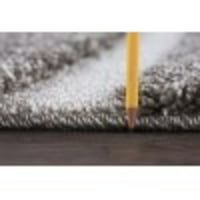 Съвременна площ килим шаг дебела ивица сив, крем вътрешен разпръсна лесен за почистване