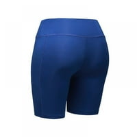 Жени спортни тренировъчни чорапогащи Компресирани шорти атлетични упражнения Панталони бързо сухо за фитнес фитнес за колоездене, синьо, САЩ размер 2xl