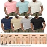 Кофичка мъже тениска Плътен цвят летни върхове Екипажа врата Тениски случайни Празник Блуза розов с
