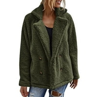 Дамски Якета Палта отворен предно палто за жени яке зелено, ШЛ
