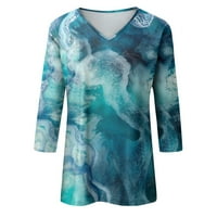 Ризи за ръкави за жени сладки печат графични тийнейджъри блузи ежедневни плюс размер основни бутони върхове пуловер