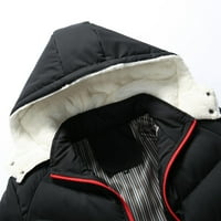 Voncos Мъжки зимни качулки клирънс- небрежен моден топъл пуловер Лек тежка облекла тънък приготен палто яке за мъже черен размер 3xl