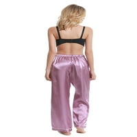 Marsgoo жени копринени сатенени пижама панталони, панталони с дълъг сън с теглене