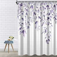 Пурпурни завеси за душ, оставя плат завеса за душ, 72 72 завеса за душ-флорални растения завеса за душ естествени завеси за баня водоустойчиви с куки