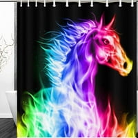 Глава огнена конна спектър цветове на животни дивата природа цветна завеса за душ