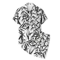 Cllios Хавайски ризи за мъже Просвещение, Мъжки модни къси шорти с къси ръкави Два случаен костюм на ризата