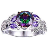 zttd модна сребърна бижута mystic topaz жени сватбен годежен пръстен размер 6-10