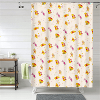 Мечо Пух завеса за душ хладен миещ се Цветен душ лайнер за семейството за баня с куки, Размер