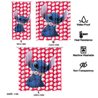 Фнико Лило & бод завеса за душ карикатура печат декорация завеса с куки водоустойчиви завеси за баня душове и вани