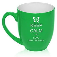Оз голяма Бистро чаша керамично кафе чай стъклена чаша запази спокойствие и любов пеперуди