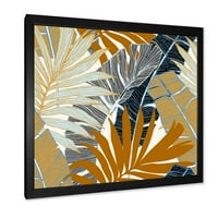 Дизайнарт 'абстрактни тропически летни бананови листа и палмово дърво' модерен арт принт