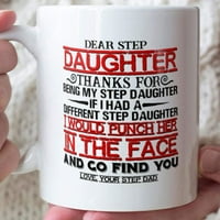 На моята доведена дъщеря чаша за кафе от стъпка мамо татко бих я ударила в лицето и ще отида да ви намеря по поръчка име осиновени дъщерни подаръци Керамична чаша бял чай за деца
