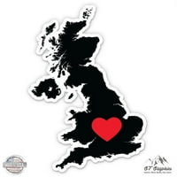 Обединеното кралство Сърдечно сърце - 5 Винилов стикер - за автомобилен лаптоп I -PAD - Водоустойчив декол