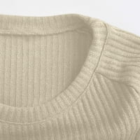 Ризи комплекти за жени клирънс жените дълъг ръкав обикновен трикотажни ежедневни блуза от две части панталони плетене пуловер в продажба