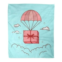 Flannel хвърляне на одеяло Flat Colorful от BO, летящ надолу от небето мек за диван и диван в леглото