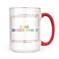 Neonblond Обичам доминиканската република цветна халба подарък за любители на чай за кафе