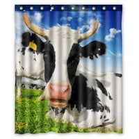 Стадо крави, пасящо в поляна водоустойчива полиестерна тъкан за душ