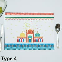 27x Нова мюсюлманска партия Доставки Сейн Ал-Фитр подарък Eid Mubarak Ramadan Kareem Decoration Placemat Table Mat Type 4
