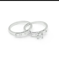 Dione Bridal Set Sterling Silver CZ годежен пръстен жени джинджифил Lyne Collection