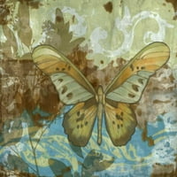 Goldberger, Jennifer Black Modern Framed Museum Art Print, озаглавен - Rustic Butterfly II