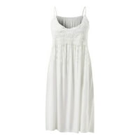 Просвета летни рокли за жени без ръкави отпечатани ежедневни мини рокли кръгли деколте рокля бяло 5xl
