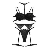 Homadles бельо за жени- Slim Fit Sexy Lace Sleepwear Lingerie Комплекти черни XXL