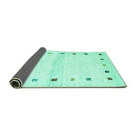 Ahgly Company Indoor Rectangle Solid Turquoise Blue Modern Area Rugs, 5 '8'