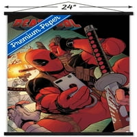 Marvel Comics - Deadpool - Плакат за стена на селфи с дървена магнитна рамка, 22.375 34