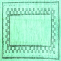 Ahgly Company Machine Pashable Indoor Square Solid Turquoise Blue Modern Area Cugs, 8 'квадрат
