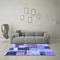 Ahgly Company Indoor Rectangle Packwork Blue Transitional Area Rugs, 2 '3'