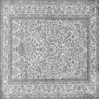 Ahgly Company Indoor Round Персийски сиви традиционни килими, 5 'кръг