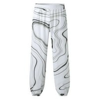 Дълги панталони за мъже Мъжки модни цъфтящи разхлабени еластични плажни спортни панталони от печатни панталони черни xxxl, AC3551
