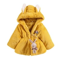 Ketyyh-chn Fall Jackets for Toddler Toddler Hood дебел топъл зимен палто за снежници с снежни костюми жълто, 130