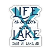 Източно езерото Южна Дакота Сувенир Винилов стикер Стикер Дизайн 4-пакет