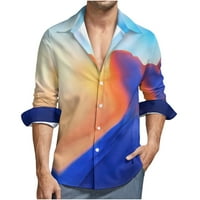 Мъже тениски с дълъг ръкав плюс размери Бутон Роман Роман от печатни ежедневни огромни блузи в края на сезона Разчистване