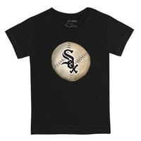 Младежта мъничка ряпа черна Чикаго бяла така зашита бейзболна тениска