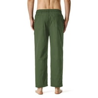 Товарни панталони за мъжки памучни панталони с еластични талии Drawcord ежедневно ежедневни панталони панталони спортни панталони панталони армия зелено L