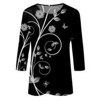 Дамски летни върхове ръкави ризи за жени Сладки печат Графични тийнейджъри Блузи Небрежни плюс размер Основни върхове Пуловер